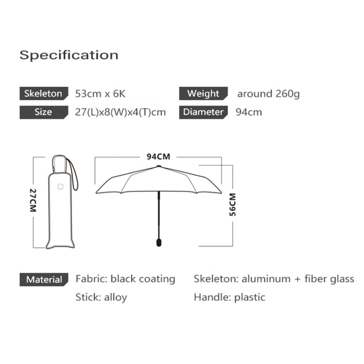 Light Black Glue Sunside Anti-UV Rain or Shine Umbrella