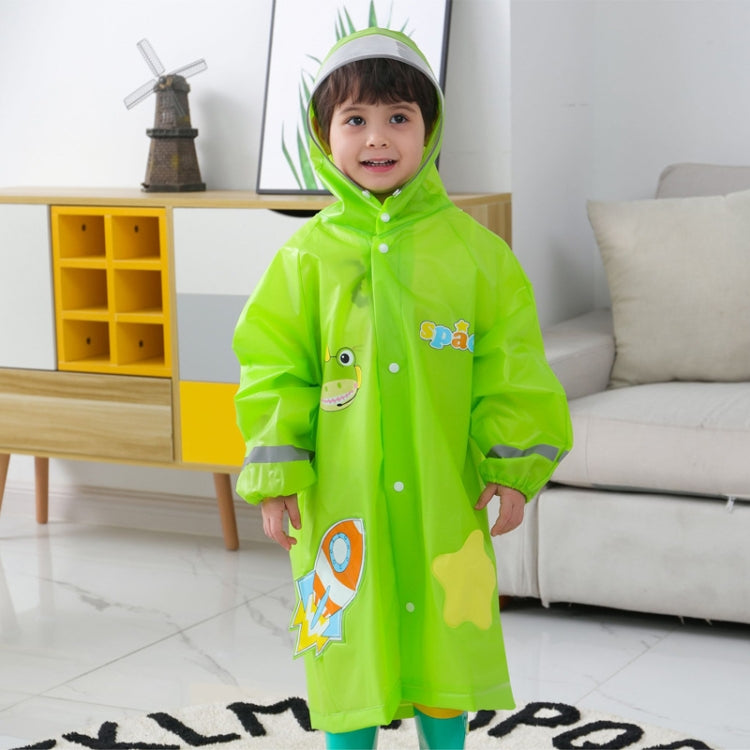 Large Hat Brim Cartoon Print Children Raincoat with Schoolbag Seat, S, M, L, XL, XXL
