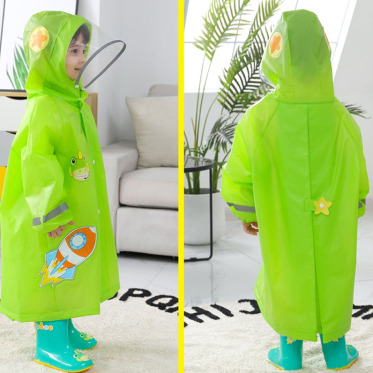 Large Hat Brim Cartoon Print Children Raincoat with Schoolbag Seat, S, M, L, XL, XXL