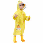 Large Hat Brim Cartoon Print Children Raincoat with Schoolbag Seat, S, M, L, XL, XXL