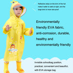 Large Hat Brim Cartoon Print Children Raincoat with Schoolbag Seat, S, M, L, XL, XXL