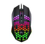 FMOUSE  X801 8 Keys 1600DPI Hollow Luminous Gaming  Office Mouse,Style:, Black Wireless Rechargeable, White Wireless Rechargeable, Black Wired, White Wired