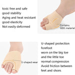 1 Pair Threaded U-Shaped Forefoot Pad Hallux Valgus Corrector Socks, S, L