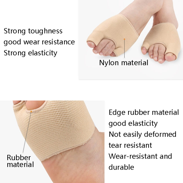 1 Pair Threaded U-Shaped Forefoot Pad Hallux Valgus Corrector Socks, S, L