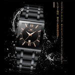 FNGEEN 3627 Waterproof Calendar Men Square Watch, Full Gold Black Surface, Full Gold Gold Surface, Black Belt Rose Shell Black Surface, Black Belt Gold Shell Black Surface, Black Belt Black Shell Black Surface, White Steel White Surface                ...