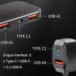 5 In 1 Mobile Phone Fast Recharge Car Charger, SC02