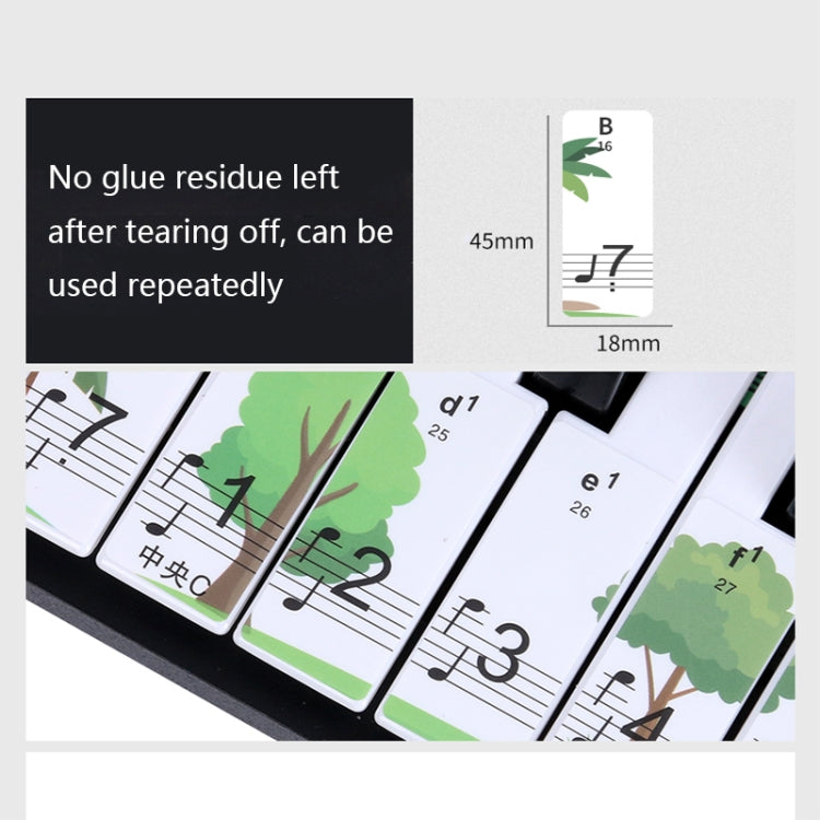 M52 88/76/61/54/49 Keys Piano Keyboard Stickers, Tree, Giraffe