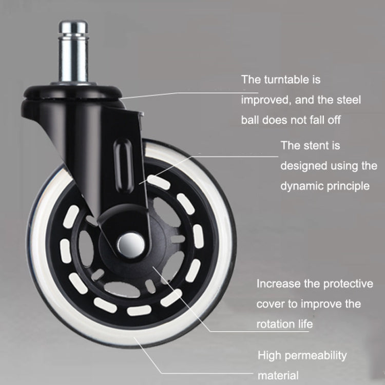 Furniture PU Universal Plug Caster Office Chair Mute Wheel, Size: 3 Inch, 2 Inch, 2.5 Inch, 3 Inch
