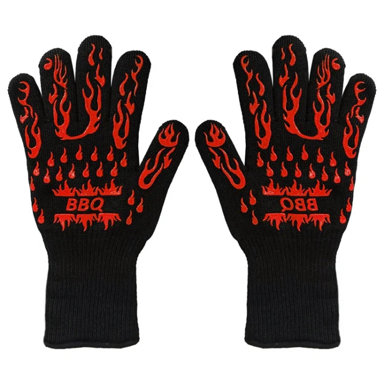 1 Pair High Temperature Resistant Silicone BBQ Gloves  Anti-Scalding Gloves, BBQ Red, BBQ Black, BBQ Blue, Big Flame Red, Big  Flame Black, Big Flame Blue, Flame Dots Red, Flame Dots  Black, Flame Dots  Blue, BBQ Flame Red, BBQ Flame Black             ...