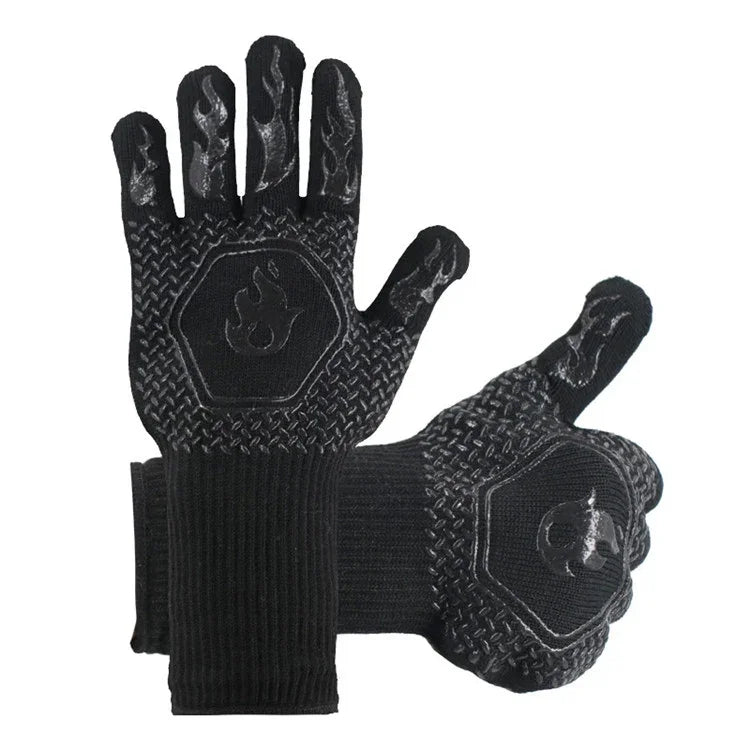 1 Pair High Temperature Resistant Silicone BBQ Gloves  Anti-Scalding Gloves, BBQ Red, BBQ Black, BBQ Blue, Big Flame Red, Big  Flame Black, Big Flame Blue, Flame Dots Red, Flame Dots  Black, Flame Dots  Blue, BBQ Flame Red, BBQ Flame Black             ...