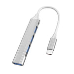 محطة إرساء صغيرة متعددة الوظائف 4 في 1، المواصفات: Type-C/USB-C 3.0 (فضي)، Type-C/USB-C 3.0 (فضي)، Type-C/USB-C 3.0 (رمادي)، Type-C/USB-C 3.0 (وردي)، USB 3.0 (فضي)، USB 3.0 (رمادي)، USB 3.0 (وردي)