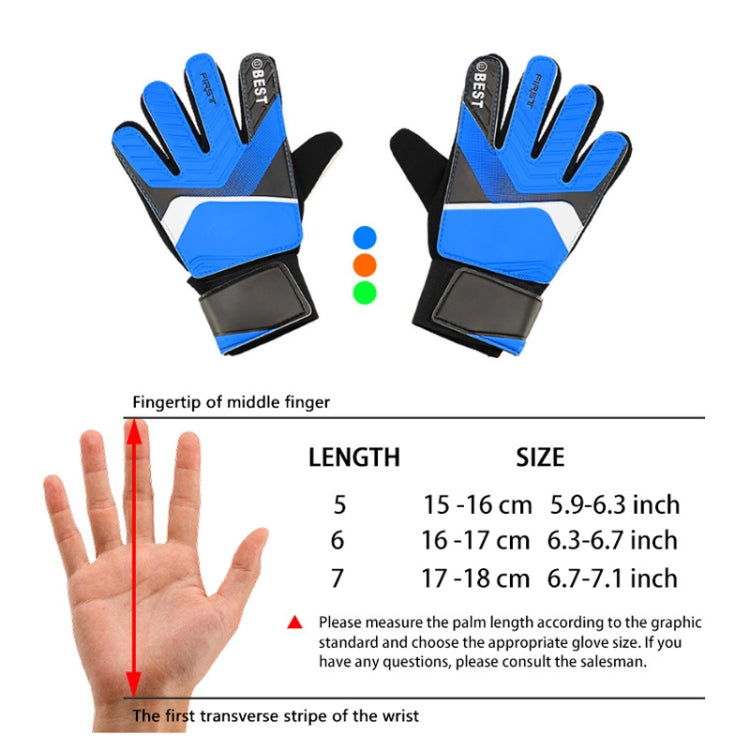 Children Football Goalkeeper Glove Latex Anti-Collision Goalkeeper Gloves, 5, 6, 7