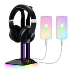 Dual USB RGB Color Changing Gaming Headset Stand