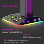 Dual USB RGB Color Changing Gaming Headset Stand