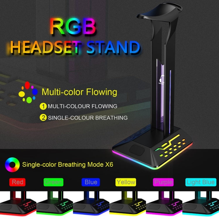 Dual USB RGB Color Changing Gaming Headset Stand