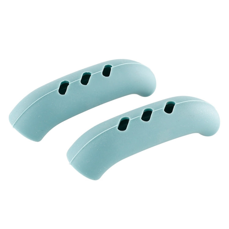 زوج واحد من أغطية عزل مقابض القدور من السيليكون، غطاء مقبض قدر حديدي، أخضر فاتح، رمادي بسيط، أحمر