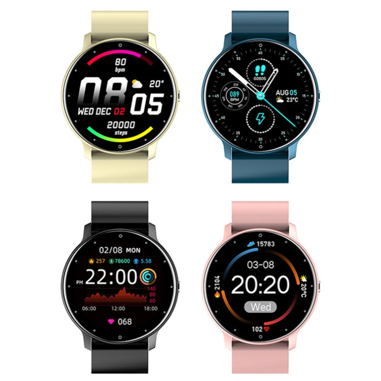 ZL02 Smartwatch mit Herzfrequenzmessung und Schrittzähler, Silikonarmband (Blau), Silikonarmband (Schwarz), Silikonarmband (Pink), Silikonarmband (Gelb)