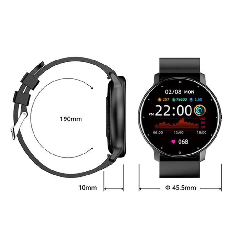 ZL02 Smartwatch mit Herzfrequenzmessung und Schrittzähler, Silikonarmband (Blau), Silikonarmband (Schwarz), Silikonarmband (Pink), Silikonarmband (Gelb)