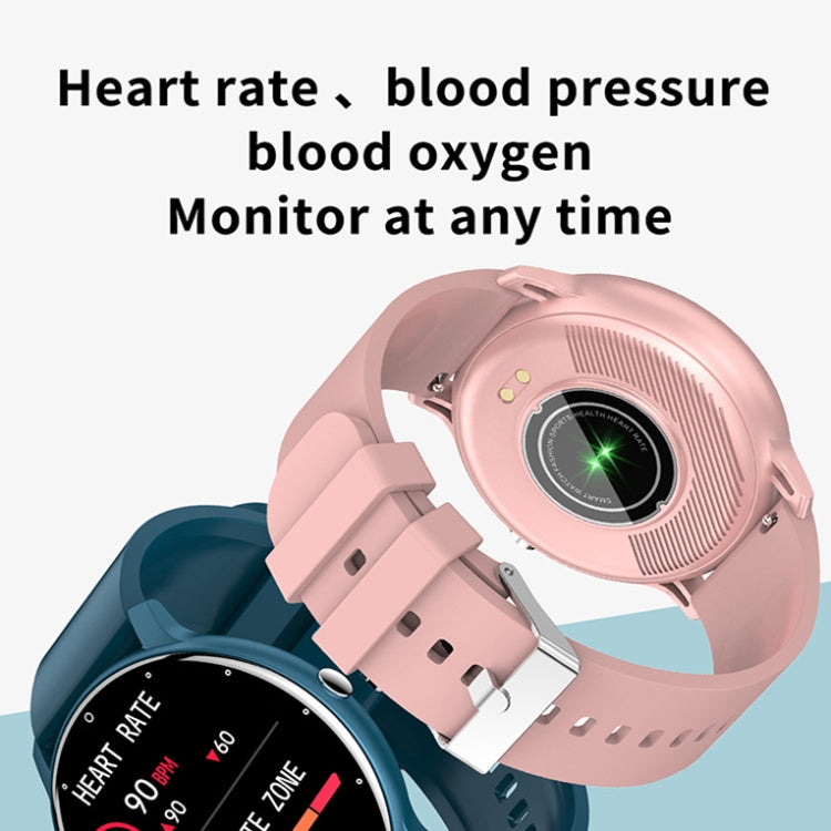 ZL02 Smartwatch mit Herzfrequenzmessung und Schrittzähler, Silikonarmband (Blau), Silikonarmband (Schwarz), Silikonarmband (Pink), Silikonarmband (Gelb)