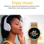 LOANIY Y86 1.43 Inch Heart Rate Monitoring Smart Bluetooth Watch, Gold Steel, Black Steel