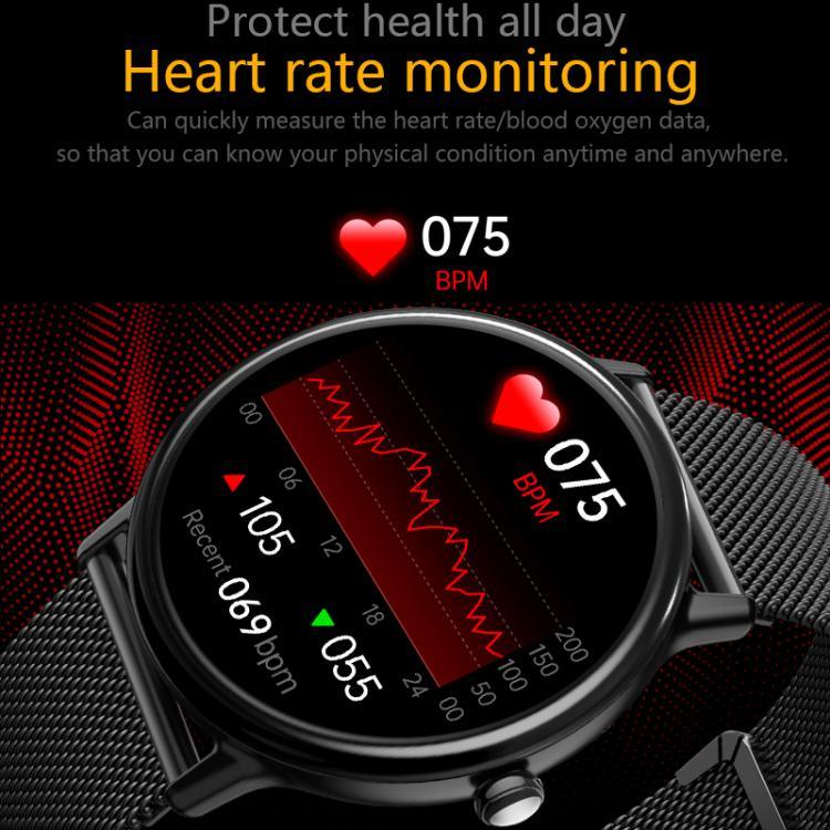 LOANIY Y86 1.43 Inch Heart Rate Monitoring Smart Bluetooth Watch, Gold Steel, Black Steel