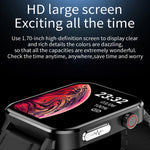 LOANIY E86 1.7 Inch Heart Rate Monitoring Smart Bluetooth Watch, Blue, Black, Red, Black Leather, Brown Leather, Black Steel