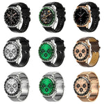 LOANIY E18 Pro Smart Bluetooth Calling Watch with NFC Function, Gold Silicone, Black Leather, Gold Leather, Black Silver Steel, Green Silver Steel, Gold Steel