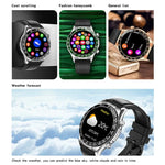 LOANIY E18 Pro Smart Bluetooth Calling Watch with NFC Function, Gold Silicone, Black Leather, Gold Leather, Black Silver Steel, Green Silver Steel