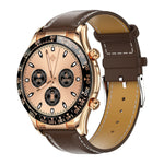 LOANIY E18 Pro Smart Bluetooth Calling Watch with NFC Function, Gold Silicone, Black Leather, Gold Leather, Black Silver Steel, Green Silver Steel, Gold Steel
