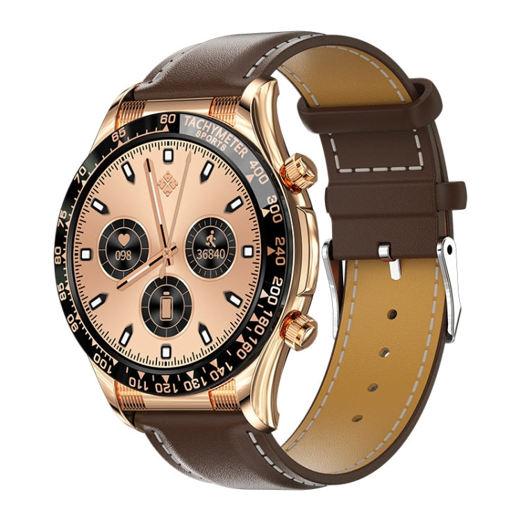 LOANIY E18 Pro Smart Bluetooth Calling Watch with NFC Function, Gold Silicone, Black Leather, Gold Leather, Black Silver Steel, Green Silver Steel, Gold Steel