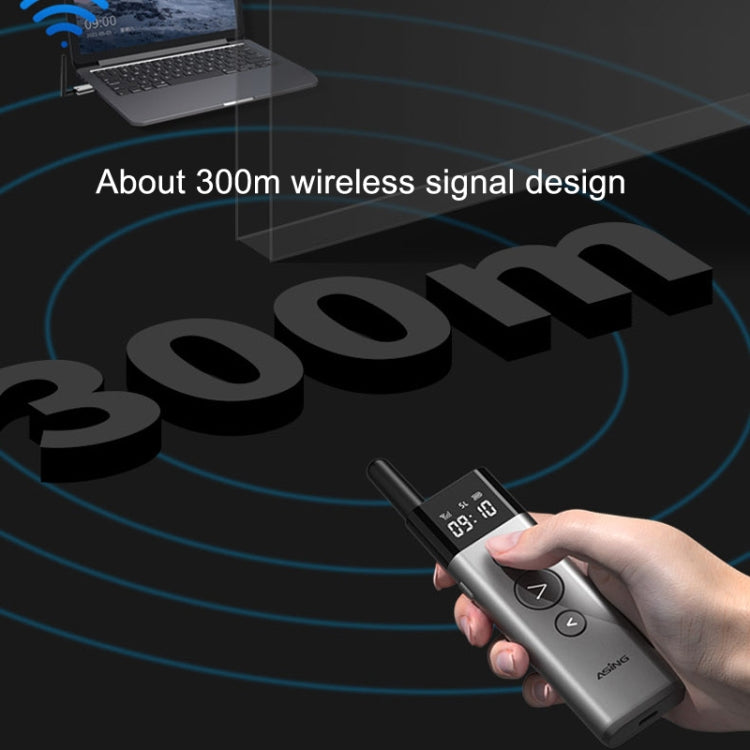 ASiNG A10 Green Light PPT Page Turning Pen Remote Control Presentation Pen, Capacity:, A10 128M (Gray), A10 32G (Gray)