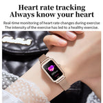 LOANIY HT2 1.28 Inch Heart Rate Detection Pedometer Smart Watch, Gold Steel