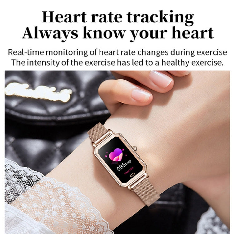 LOANIY HT2 1.28 Inch Heart Rate Detection Pedometer Smart Watch, Gold Steel