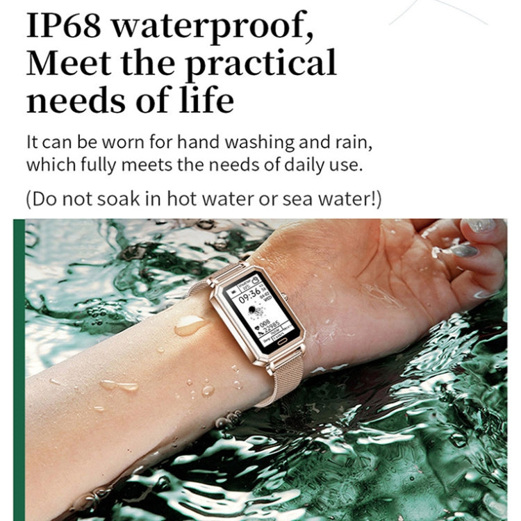 LOANIY HT2 1.28 Inch Heart Rate Detection Pedometer Smart Watch, Gold Steel