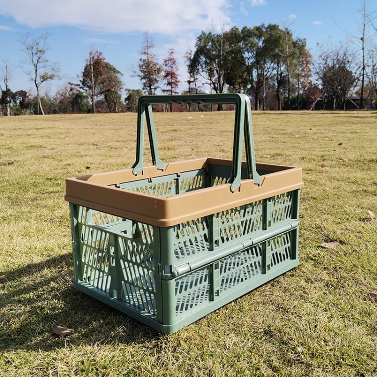 Foldable Picnic Basket Supermarket Shopping Basket,Size: 25x30.5x44cm, Green Coffee, Blue Gray, Coffee With Beige