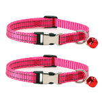 Lot de 2 colliers réfléchissants pour chat en nylon avec clochette, pour la nuit.