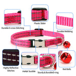 Lot de 2 colliers réfléchissants pour chat en nylon avec clochette, pour la nuit.