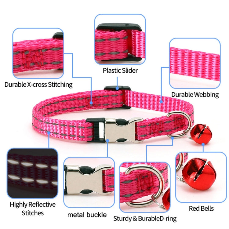 Lot de 2 colliers réfléchissants pour chat en nylon avec clochette, pour la nuit.