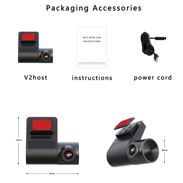V2 WiFi HD USB ADAS Auxiliary Driving Recorder, ADAS Auxiliary Driving Recorder