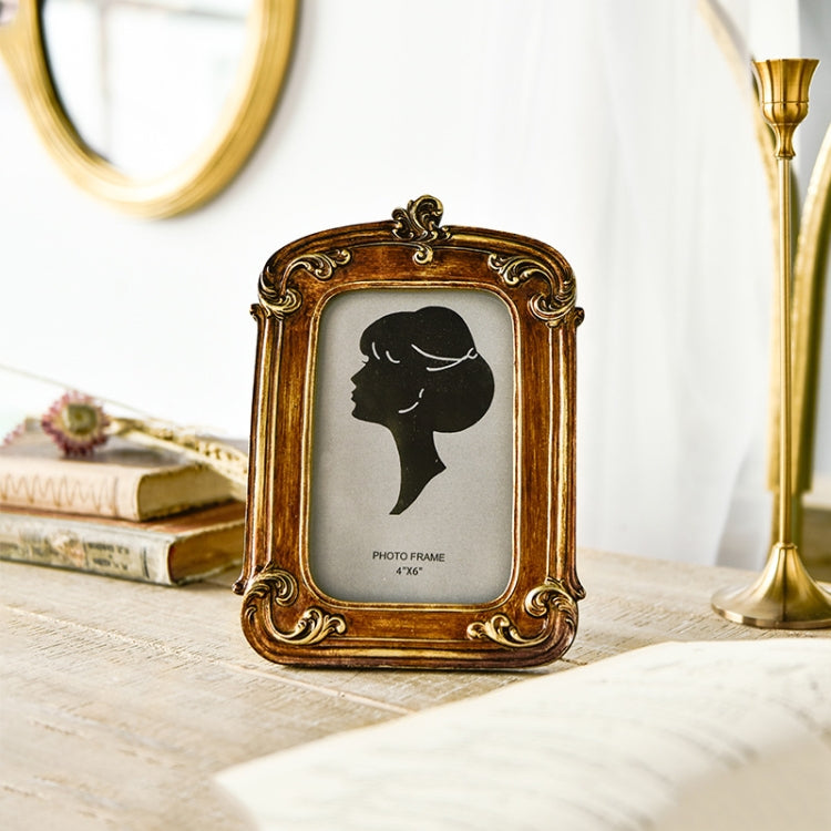 Retro Imitation Wood Home Decor Photo Frames, Spec:, Square-6 inches, Square-7 inches, Arched-6 inches, Arched-7 inches, Oval-6 inches, Oval-7 inches, Bow Round Box, A Model, B Model