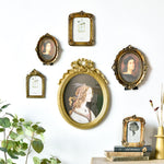 Retro Imitation Wood Home Decor Photo Frames, Spec:, Square-6 inches, Square-7 inches, Arched-6 inches, Arched-7 inches, Oval-6 inches, Oval-7 inches, Bow Round Box, A Model, B Model
