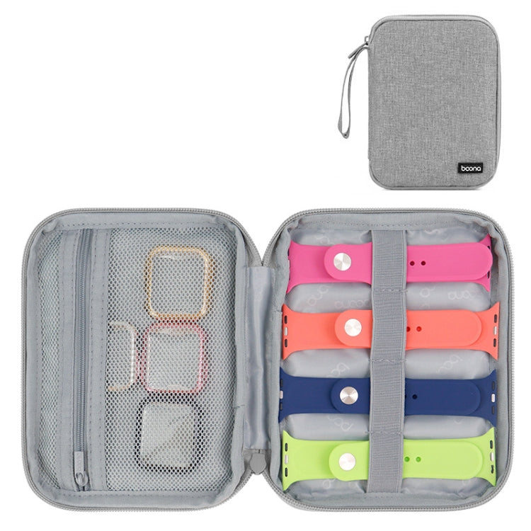Boona Smart Watch Strap Data Cable Portable Storage Bag For Apple Watch, Small (Gray), Small (Black), Large (Gray), Large (Black)