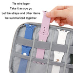 Boona Smart Watch Strap Data Cable Portable Storage Bag For Apple Watch, Small (Gray), Small (Black), Large (Gray), Large (Black)