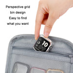 Boona Smart Watch Strap Data Cable Portable Storage Bag For Apple Watch, Small (Gray), Small (Black), Large (Gray), Large (Black)