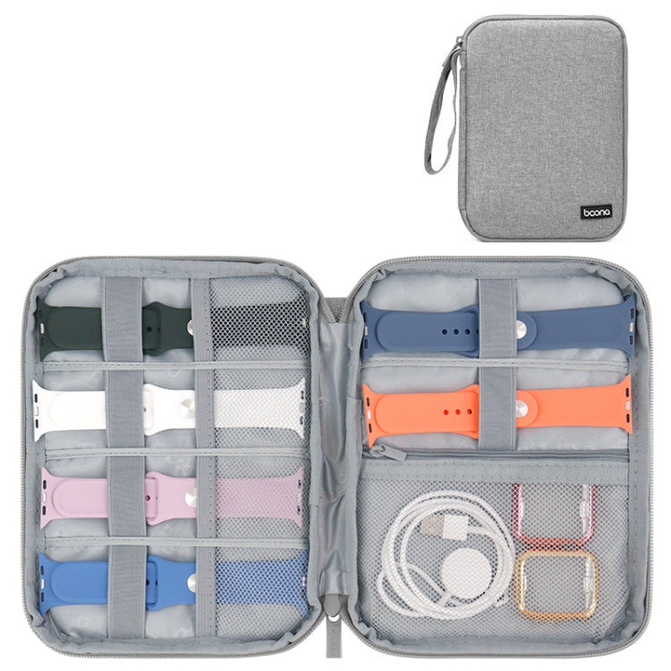 Boona Smart Watch Strap Data Cable Portable Storage Bag For Apple Watch, Small (Gray), Small (Black), Large (Gray), Large (Black)