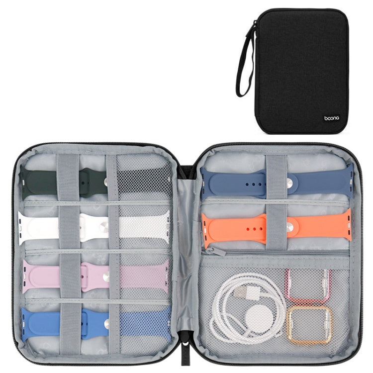 Boona Smart Watch Strap Data Cable Portable Storage Bag For Apple Watch, Small (Gray), Small (Black), Large (Gray), Large (Black)