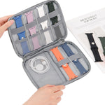 حزام ساعة بونا الذكية كابل بيانات حقيبة تخزين محمولة لساعة آبل، كبيرة (أسود)