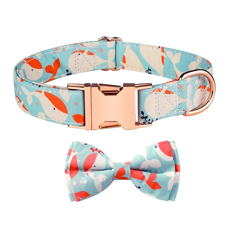 Rose Gold Buckle Pet Detachable Bow Collar, Size:, S 1.5x28-40cm, M 2.0x33-50cm, L 2.5x38-60cm, XL 2.5x43-70cm