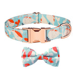 Rose Gold Buckle Pet Detachable Bow Collar, Size:, S 1.5x28-40cm, M 2.0x33-50cm, L 2.5x38-60cm, XL 2.5x43-70cm
