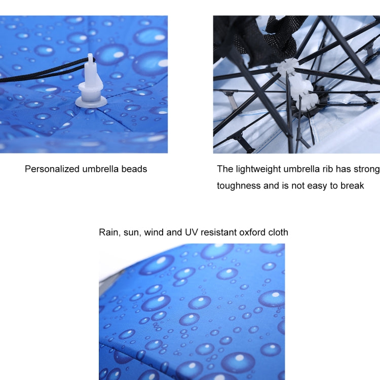 Double-layer Fishing Umbrella Hat Outdoor Sunscreen And Rainproof Folding Umbrella Hat, 95 Blue (Elastic Band), 95 Silver (Elastic Band), 95 Blue (Rubber Sleeve), 95 Silver (Rubber Sleeve), 80 Blue, 80 Camellia, 95 Blue Vinyl (Rubber Sleeve)           ...